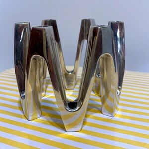 silver DANSK candle holder MCM 12 taper candles crown